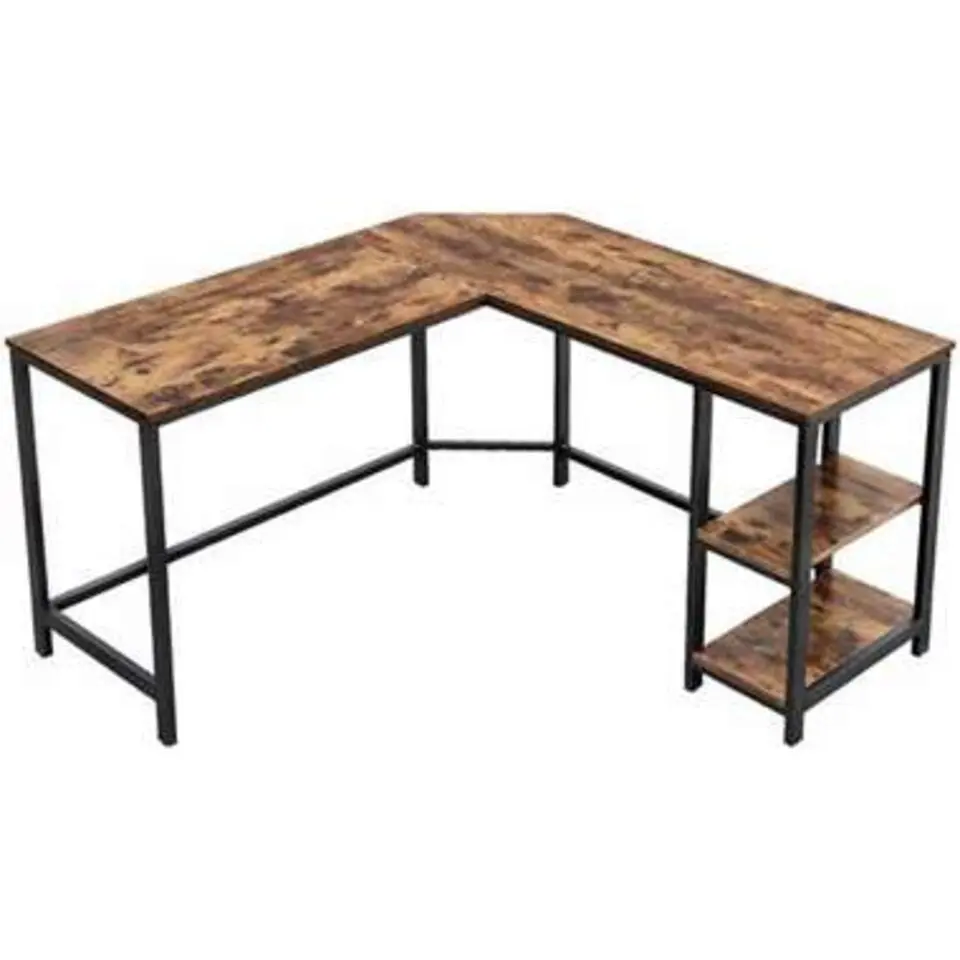 Industrieel hoek bureau - MDF - Metaal - Zwart
