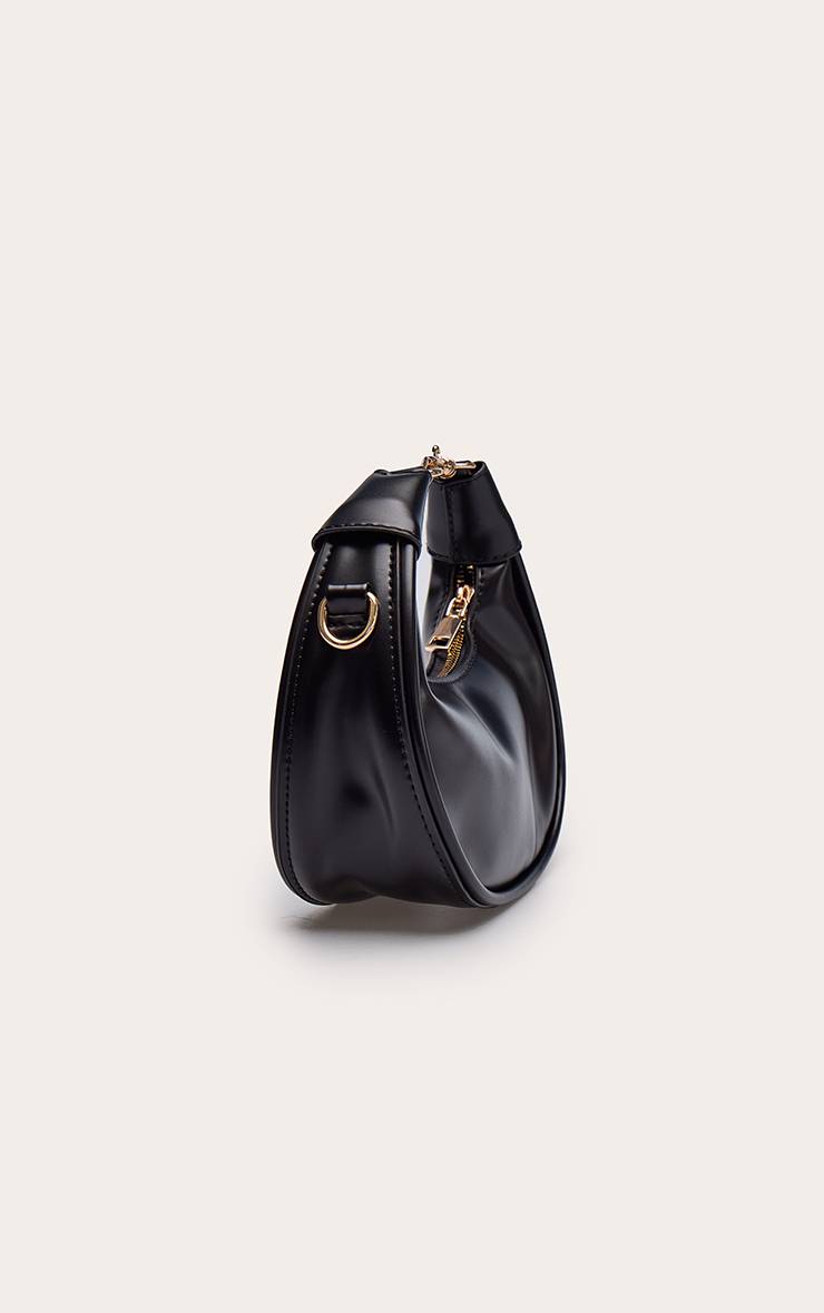 Noir Sac Bandoulière Courbé En Synthétique