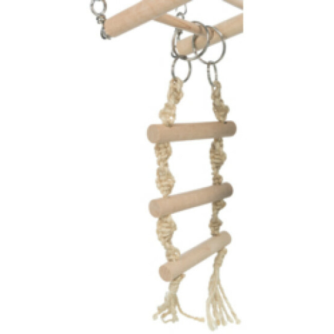 Jeu pont suspendu bois/corde pour petits rongeurs avec échelle Trixie