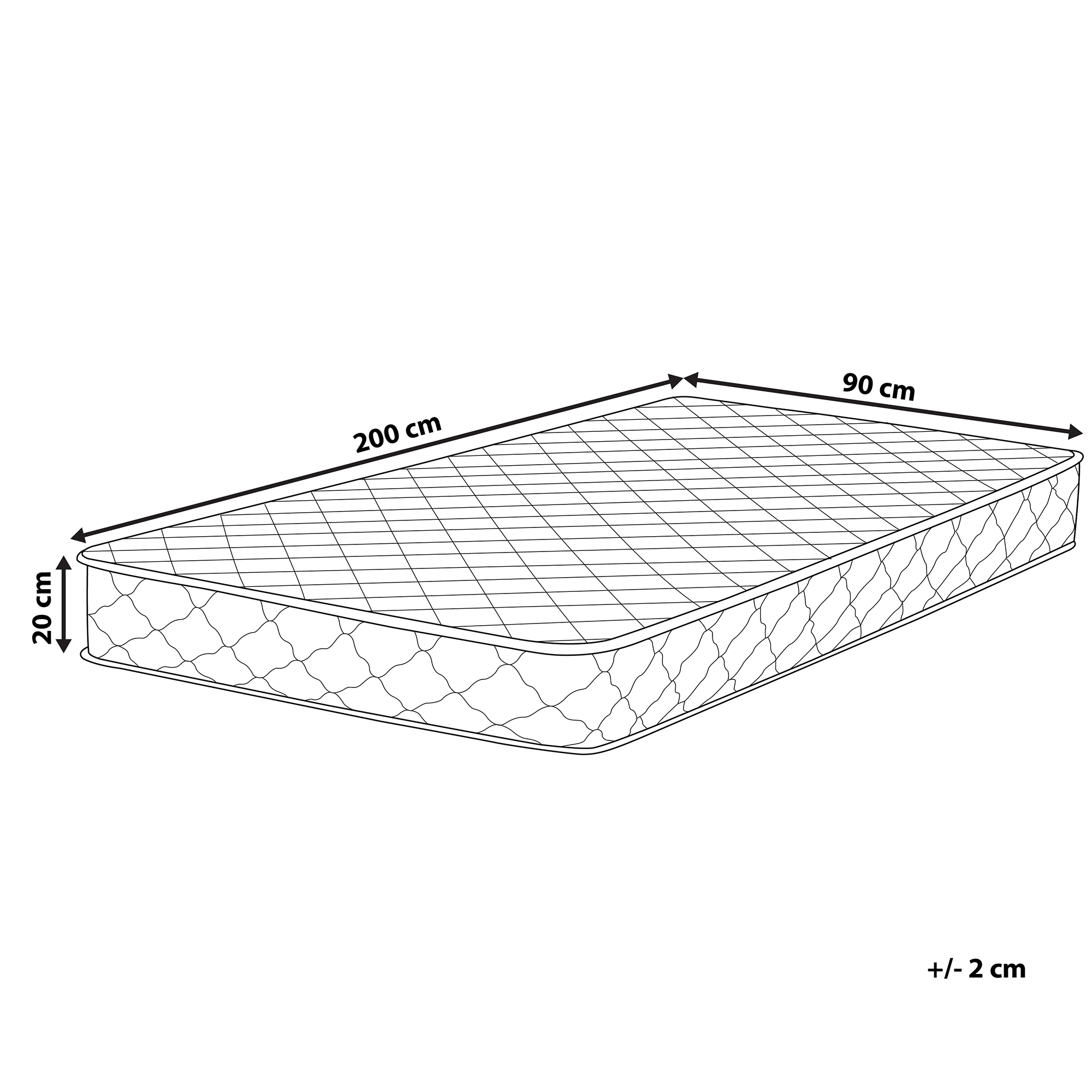 Beliani - DUO - Pocketveringmatras - Wit - 90 x 200 cm - Polyester