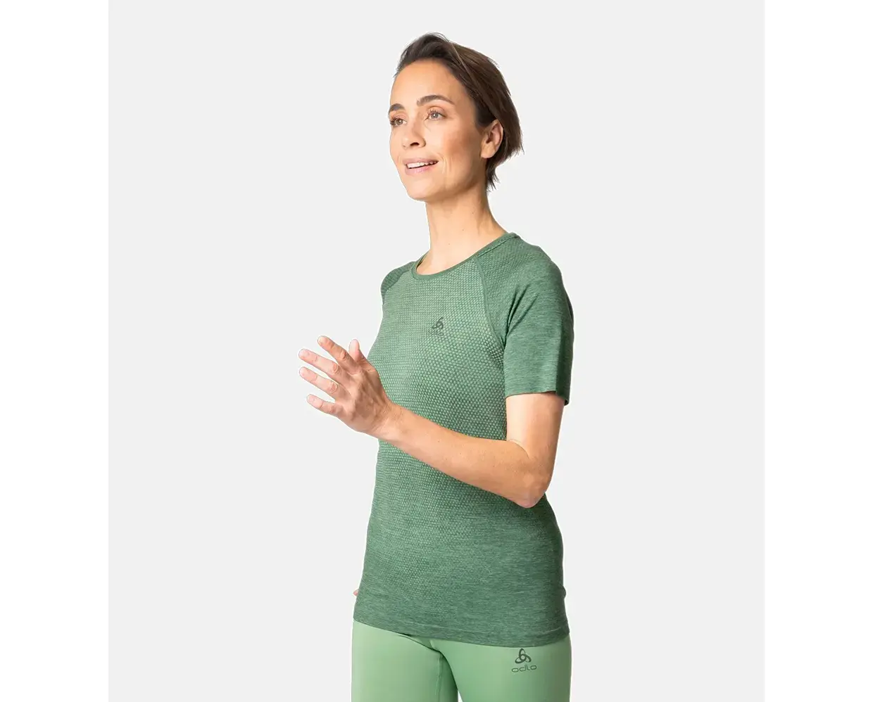 Odlo Essential Seamless Hardloopshirt Korte Mouwen Groen Dames
