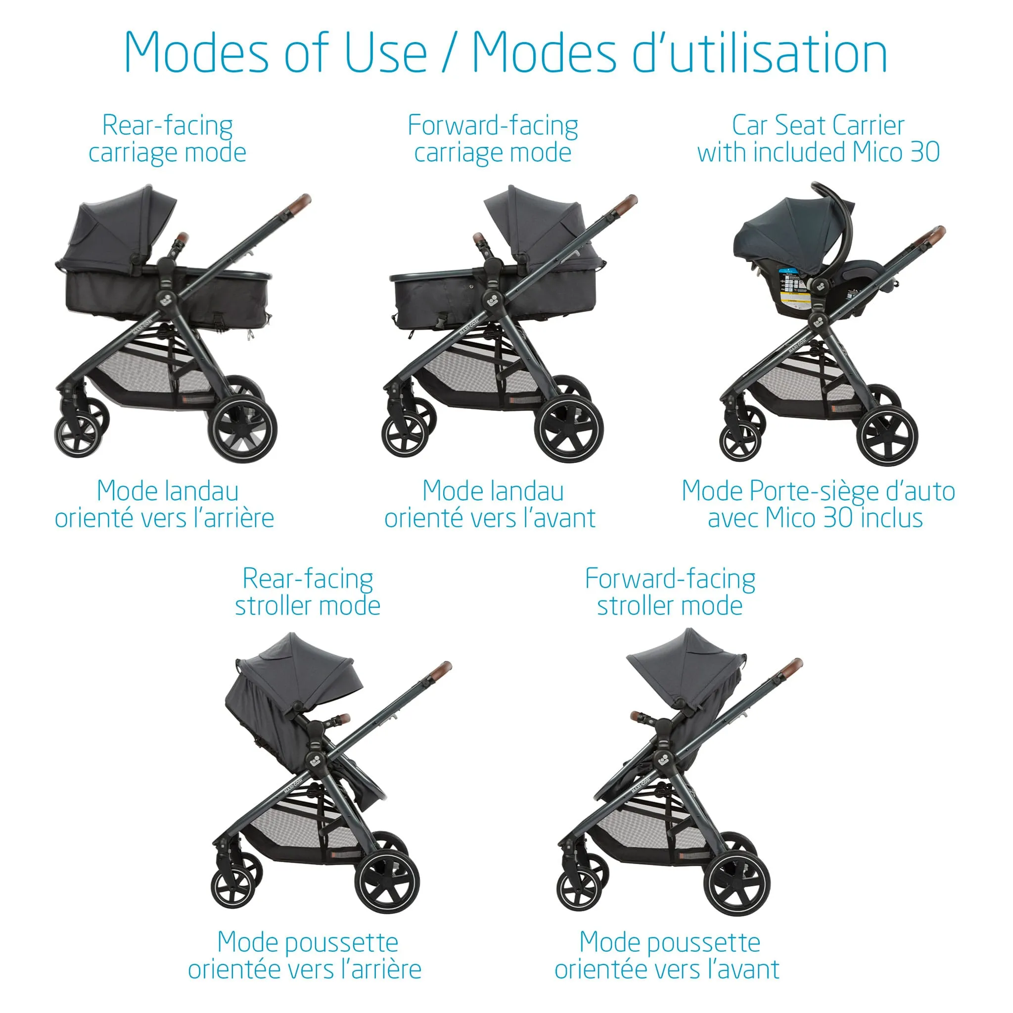 Maxi-cosi Système de Voyage Zelia Max - Northem Gris