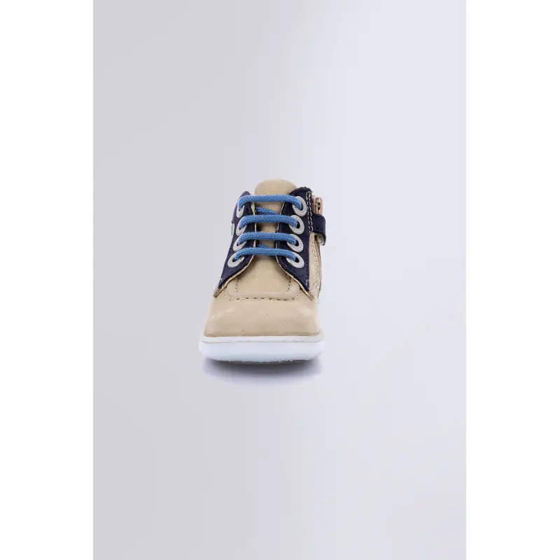 Kickiconic Beige marine bleu BOTTILLONS Cuir Mixte