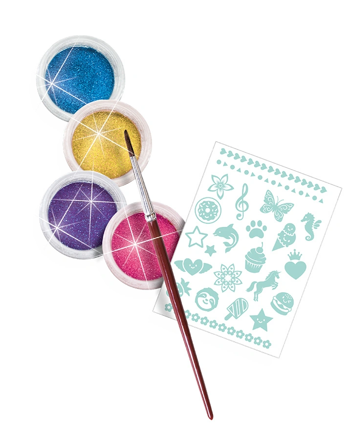 Bastelset FASHION GLITTER TATTOOS in bunt