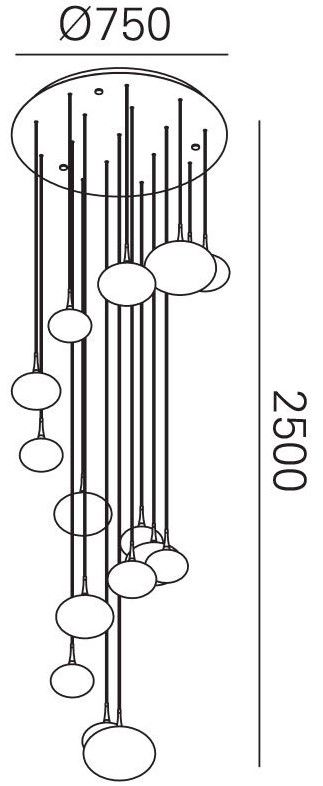 Hanglamp Paradiso  | Maretti Lighting⌀75  x H250 cm