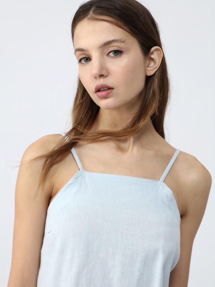 Vestido jeans leve - Azul claro