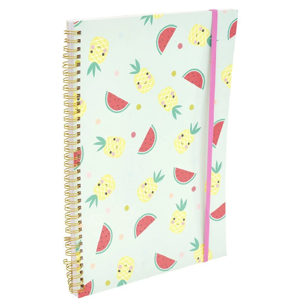 Cahier à spirale avec élastique latéral format A4 184 pages