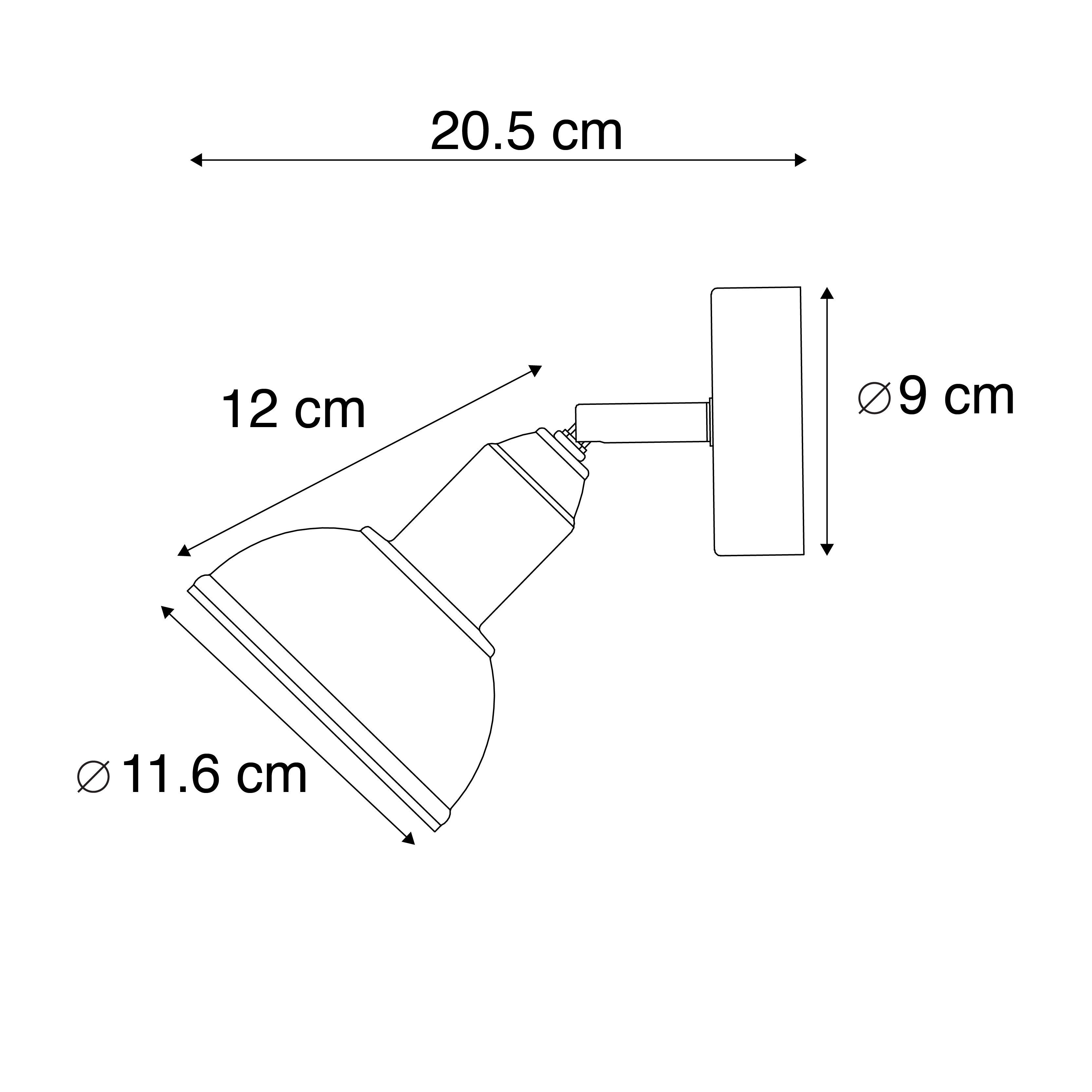 Industri�le wandlamp staal draai- en kantelbaar - Arti