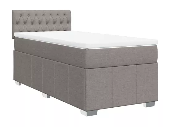 Sommier à lattes de lit avec matelas Taupe 90x190 cm Tissu