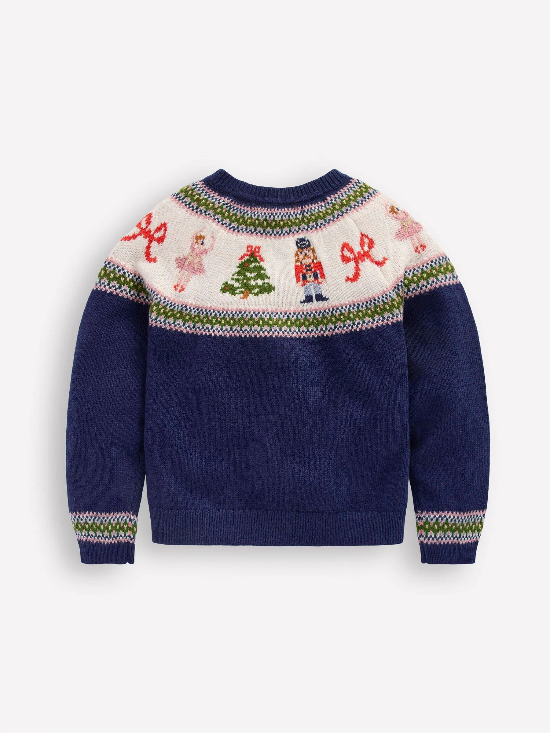 Boden Christmas Edie Fairisle Pattern Cardigan