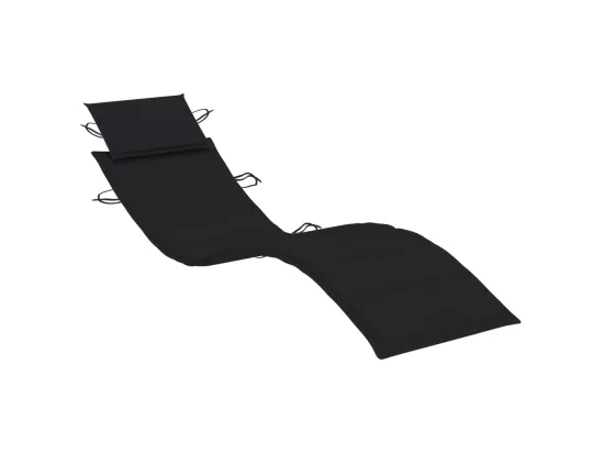 Chaise longue avec coussin Gris Bois d'acacia solide