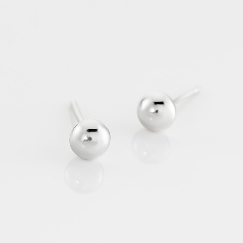 Boucles D'oreilles Puces Virgie Argent Blanc