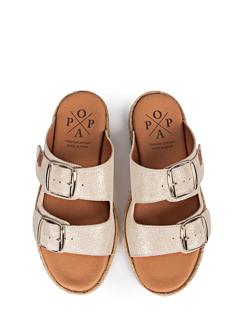POPA MULES GALDANA CUIR OR