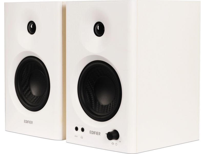 Edifier Regallautsprecher Paar MR4 Weiss Aktivierte Studio-Monitor-Lautsprecher