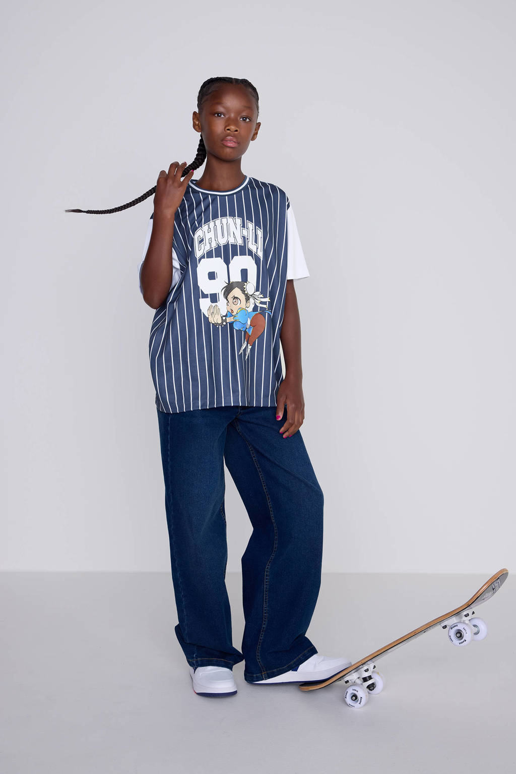 Coolcat t-shirt Chun Lee blauw / wit
