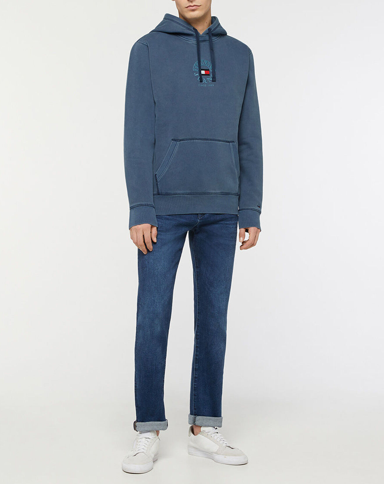 Tommy Jeans Sweat à capuche Timeless Circle bleu marine