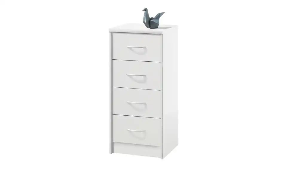 Kommode Optimus Weiß Ausführung VI (Schmal/4 Schubkästen) 86 cm