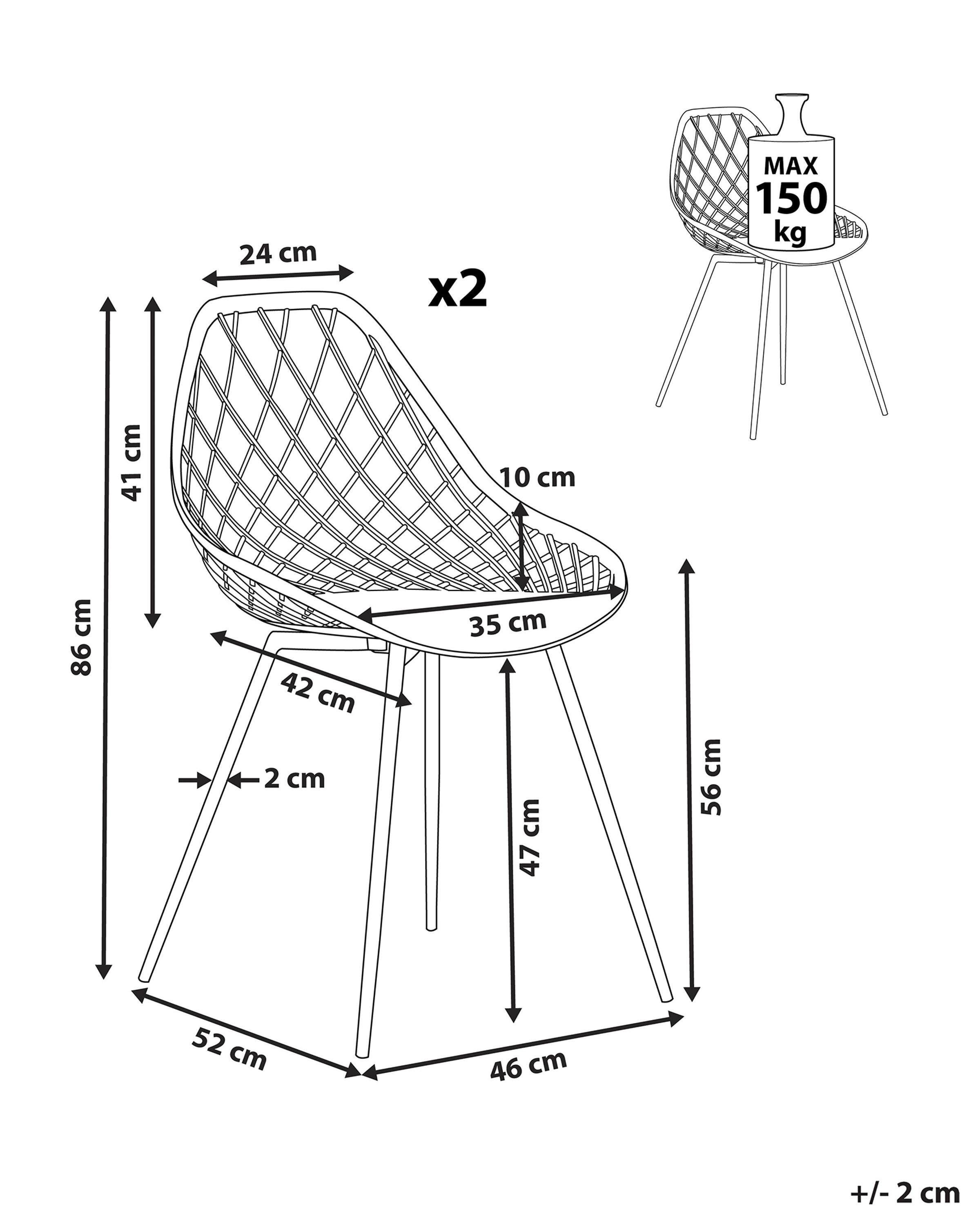 Set van 2 eetkamerstoelen CANTON II Beige