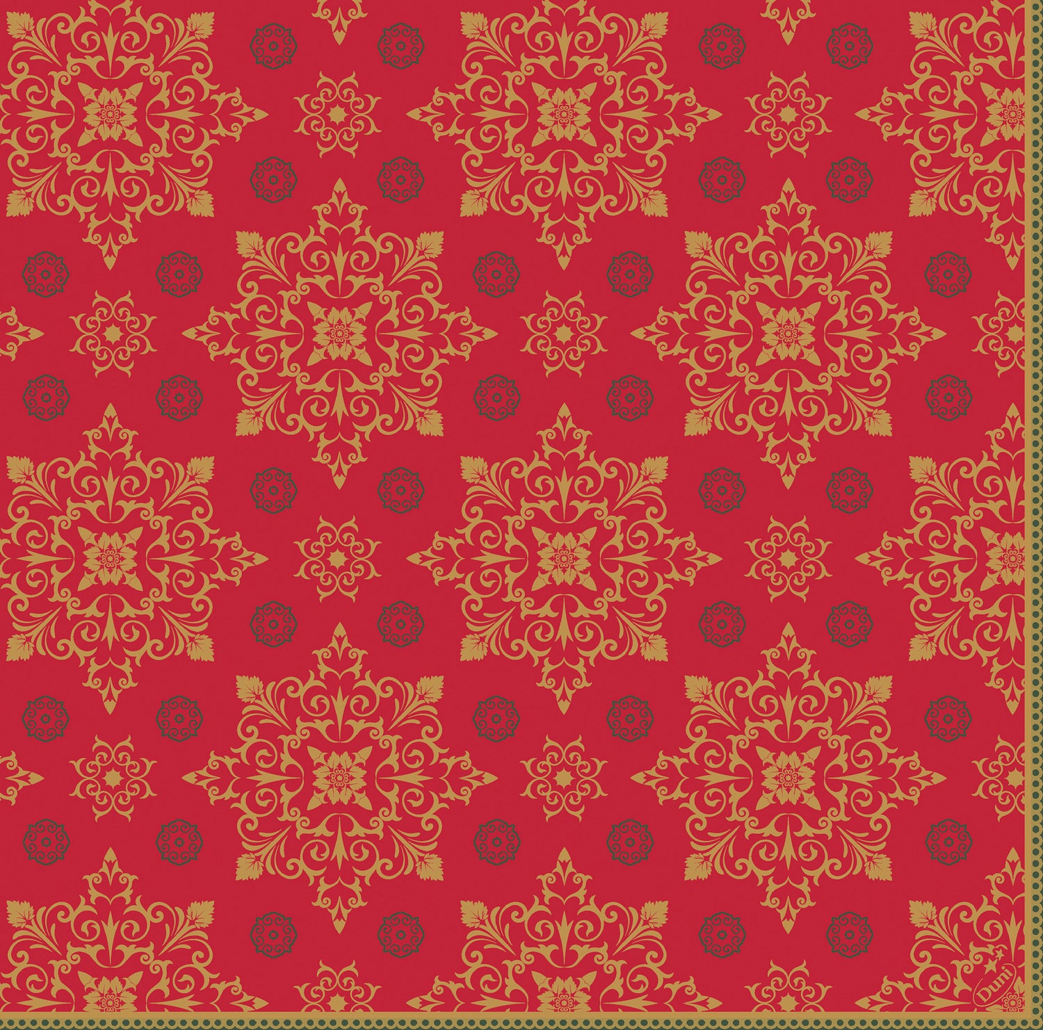 Duni kerstservet X-mas Deco rood 20 x 20 cm 12 stuks