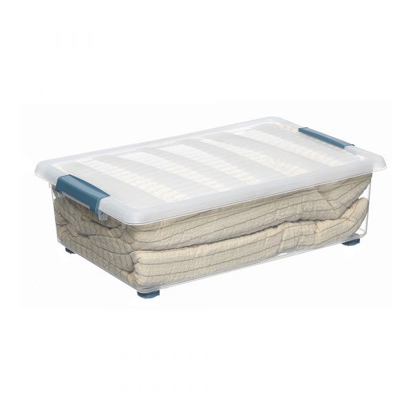 Domo Pack Living Caixa Katla Transparente 28l com Rodas e Alças Ergonómicas 59x39x18,5cm