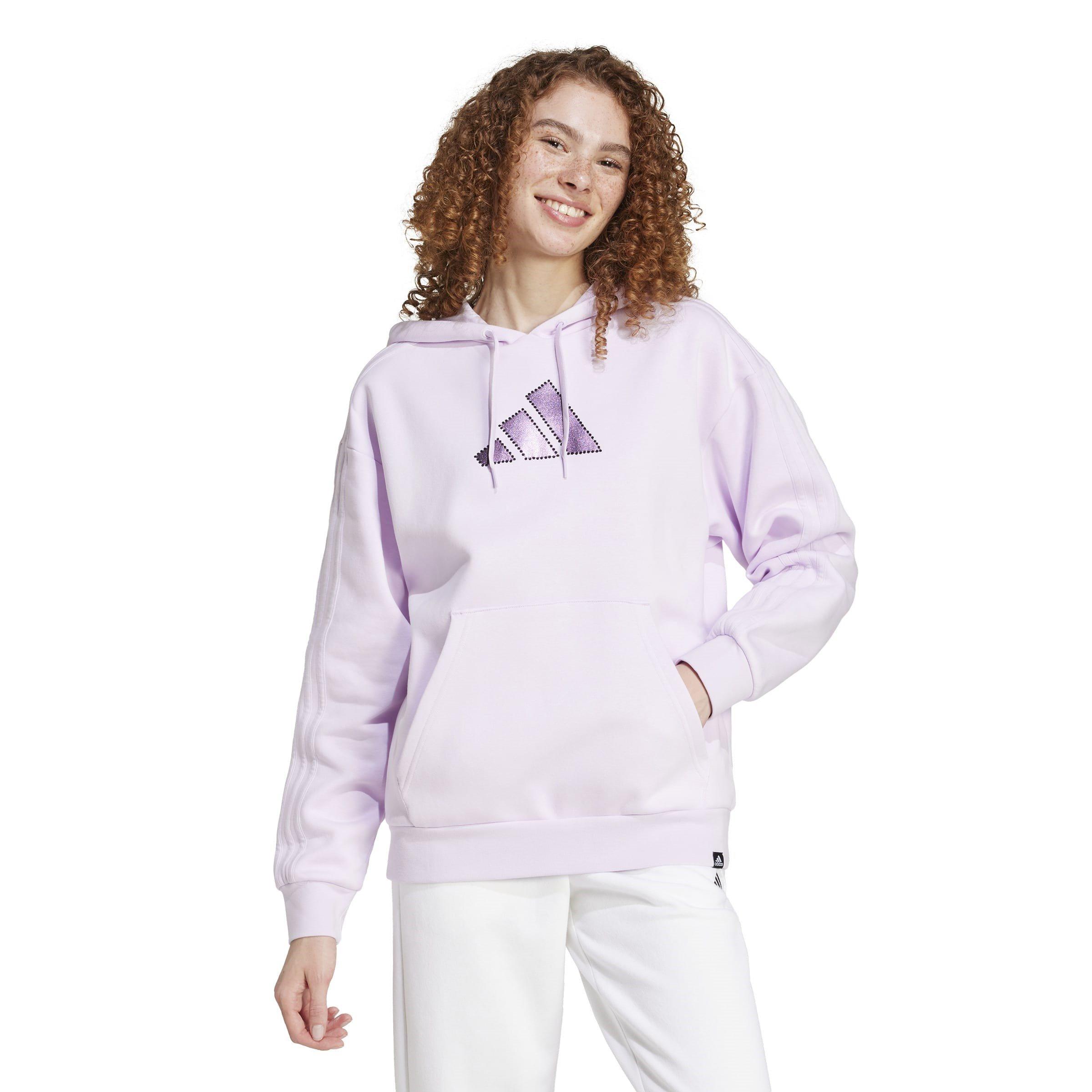 adidas Holiday Graphic 3 Stripe Oversized Hoodie Womens