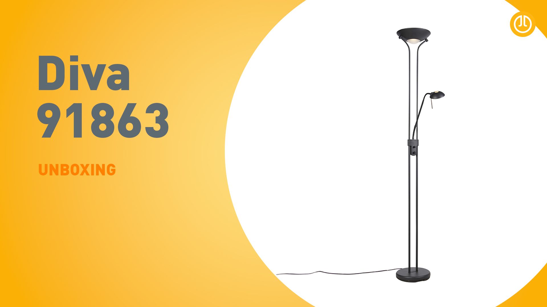 Vloerlamp zwart met leeslamp incl. LED en dimmer - Diva 2
