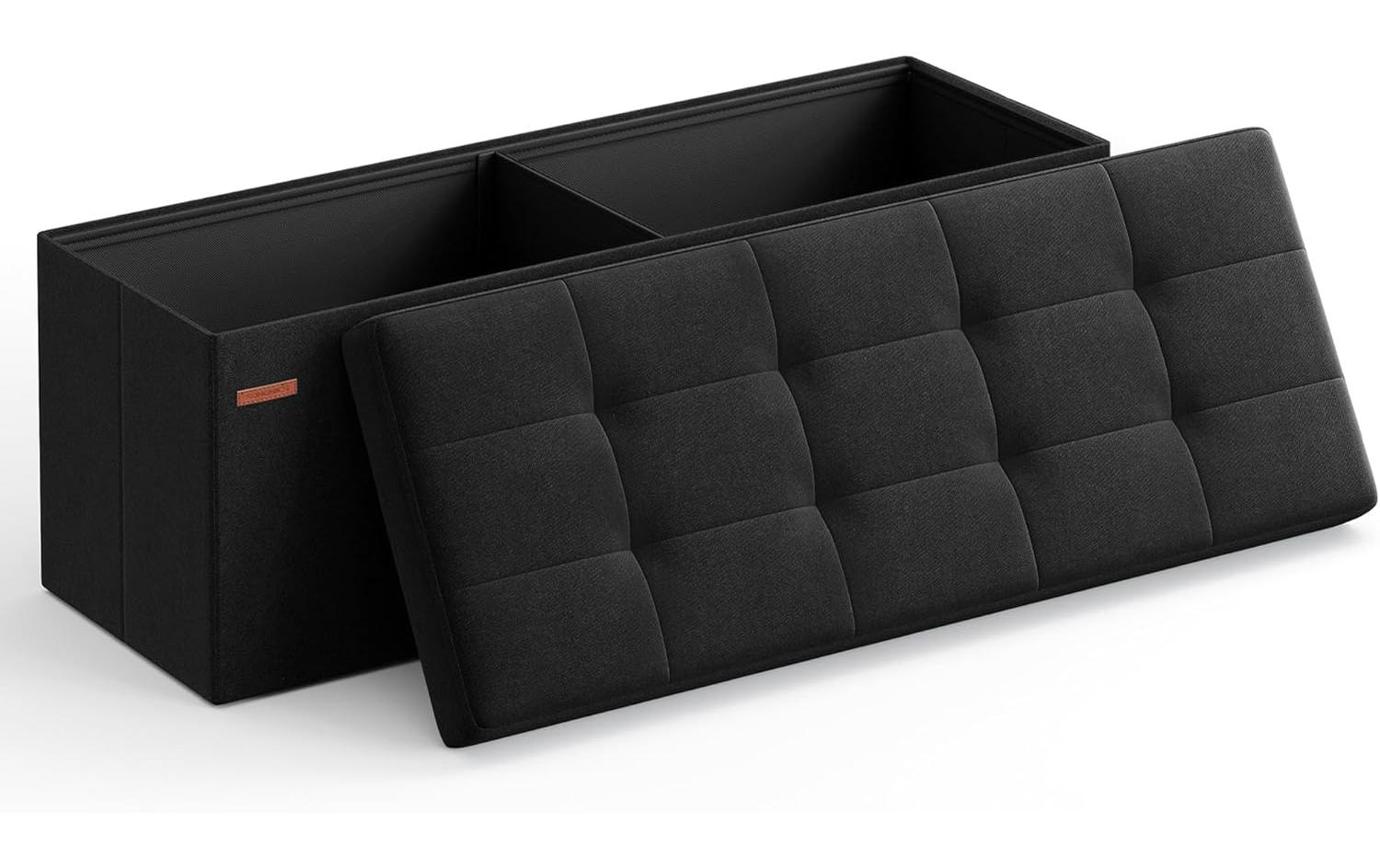Sitztruhe Ottomane 110 x 38 cm, SchwarzSitzbank mit Stauraum