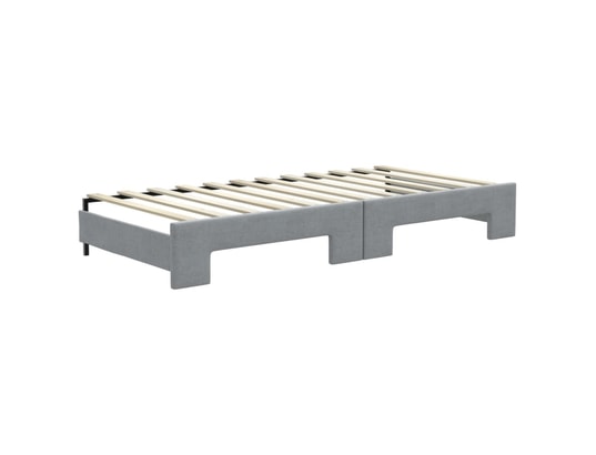 VIDAXL - Lit de jour avec gigogne et matelas gris clair 90x200 cm tis...