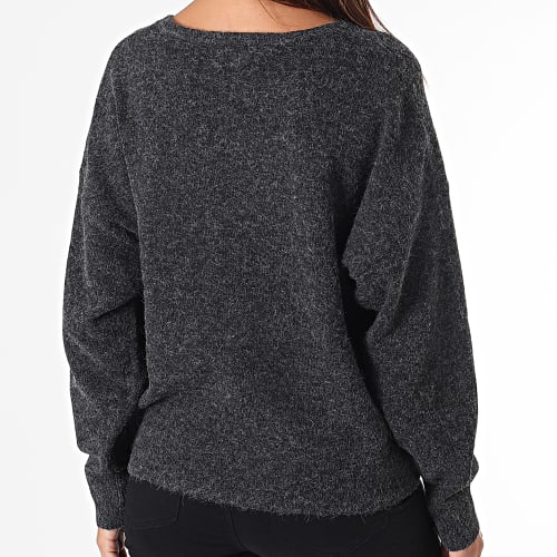 Pull Femme Col V Doffy Gris Anthracite Chiné