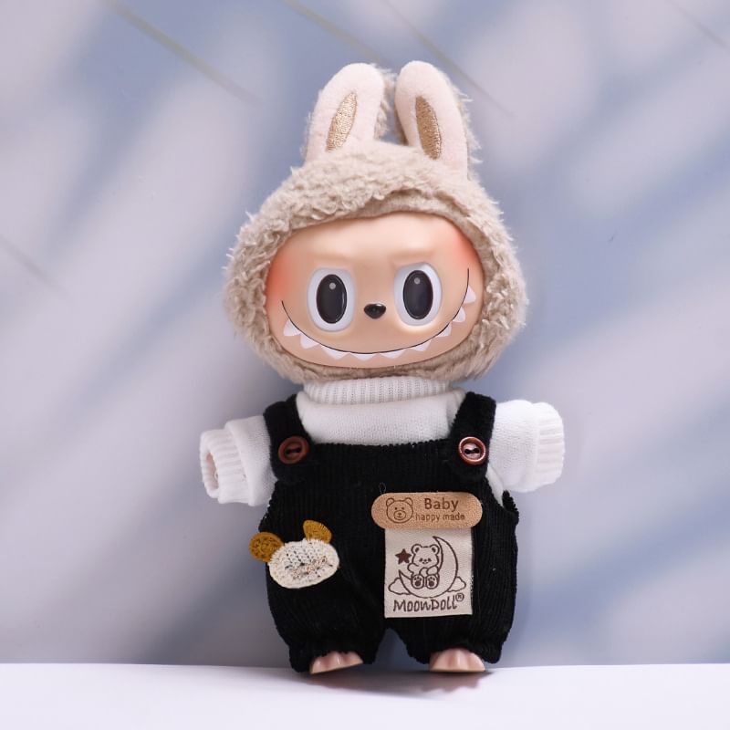 Miumi - Set: Applique Bucket Hat + Top + Dungaree Poppenkleding -17cm