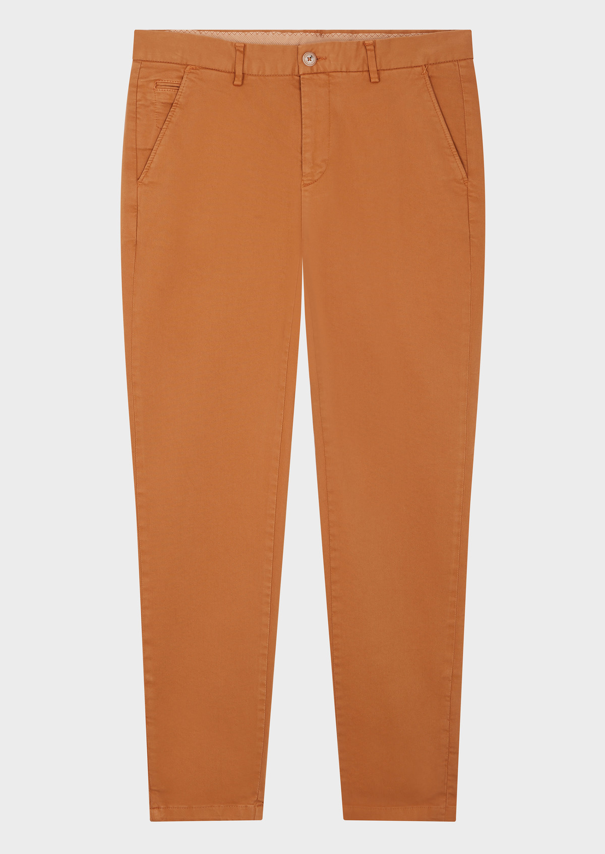 Chino slack skinny 7/8 en coton stretch uni caramel