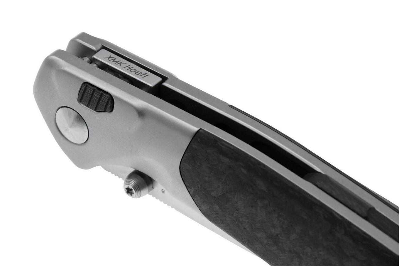 Real Steel Hoeft 7901SF Satin S35VN, Shredded Carbon Fiber zakmes, Austin Fox design