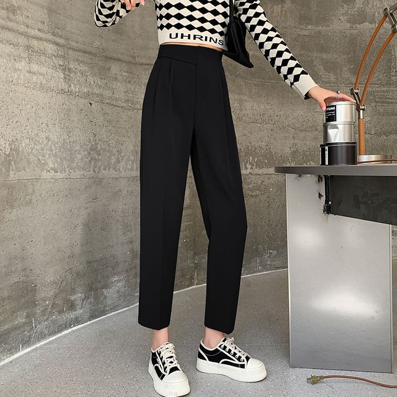 OGAWA - Hoge taille effen cropped pantalon