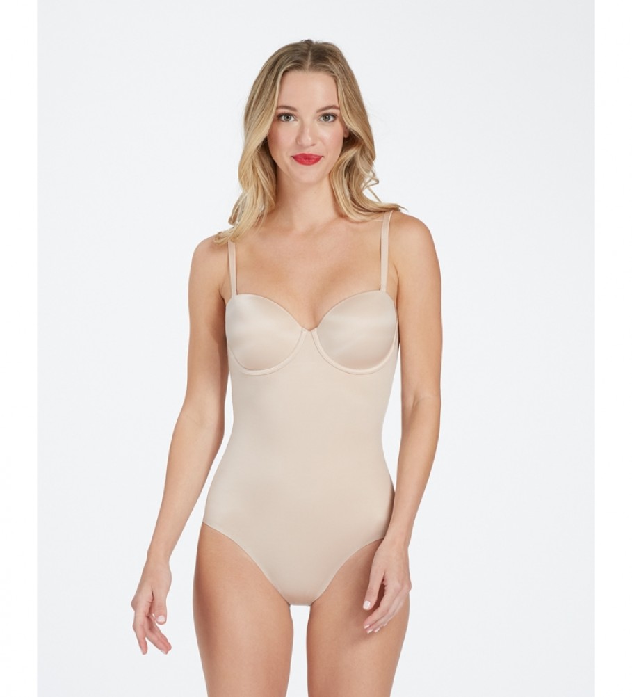 Body modelador sem alças SPANX 10205R bege champanhe
