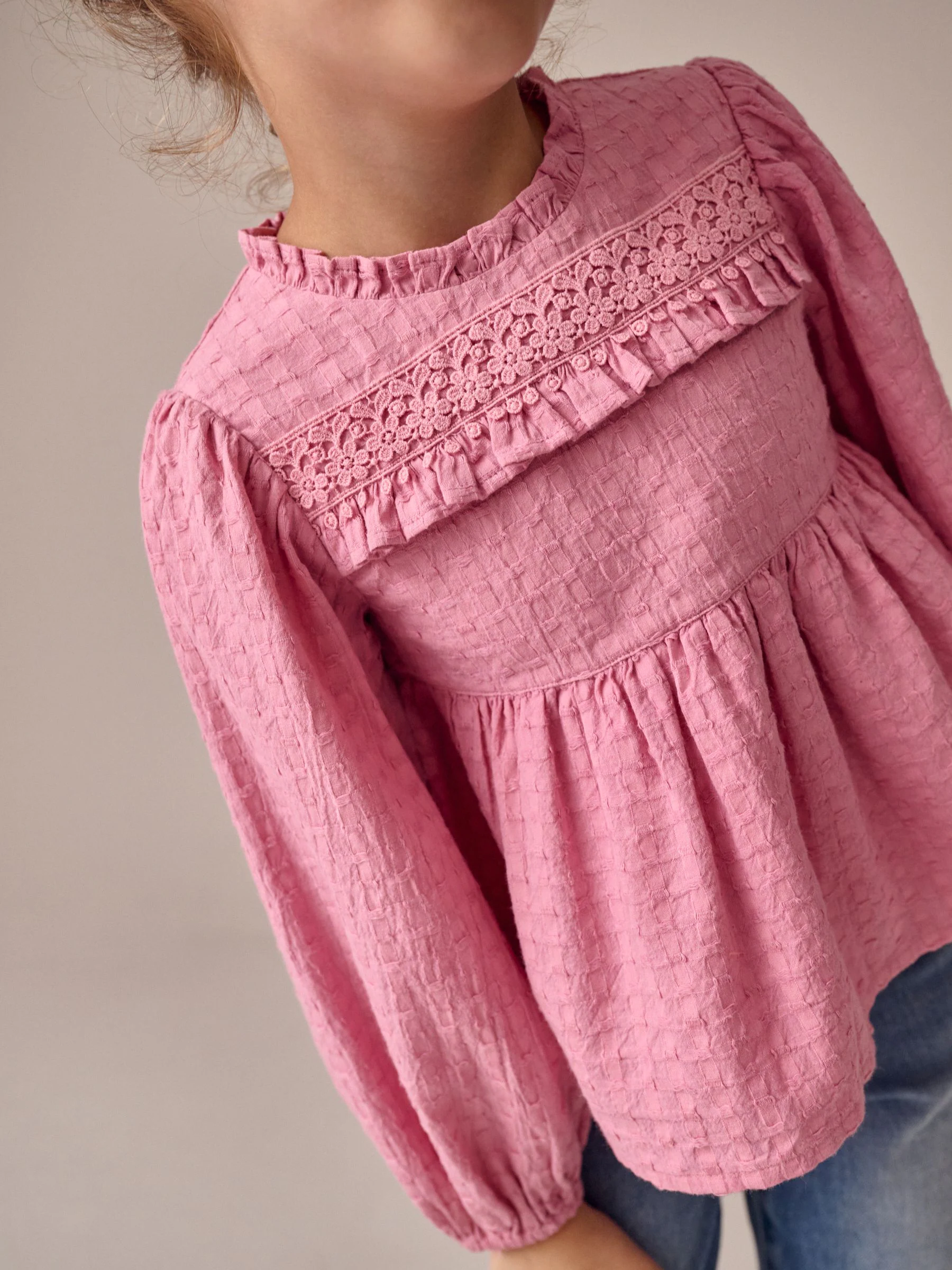 Roze - Long Sleeve Ruffle Blouse (3-16yrs)