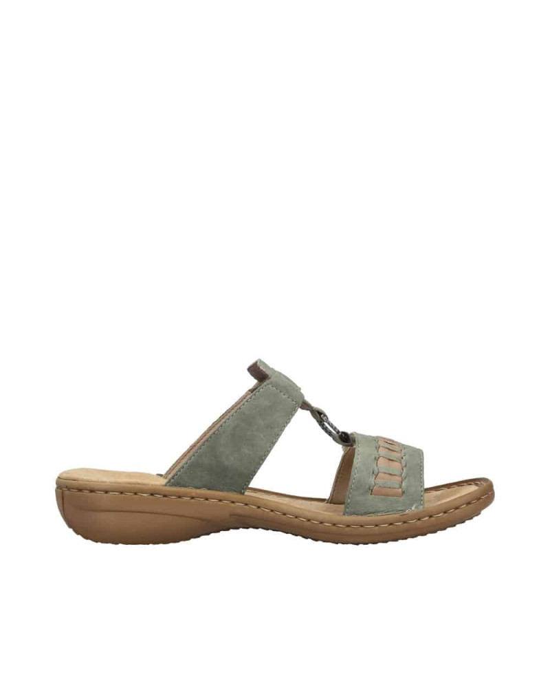 Rieker dame slip on sandal - grøn