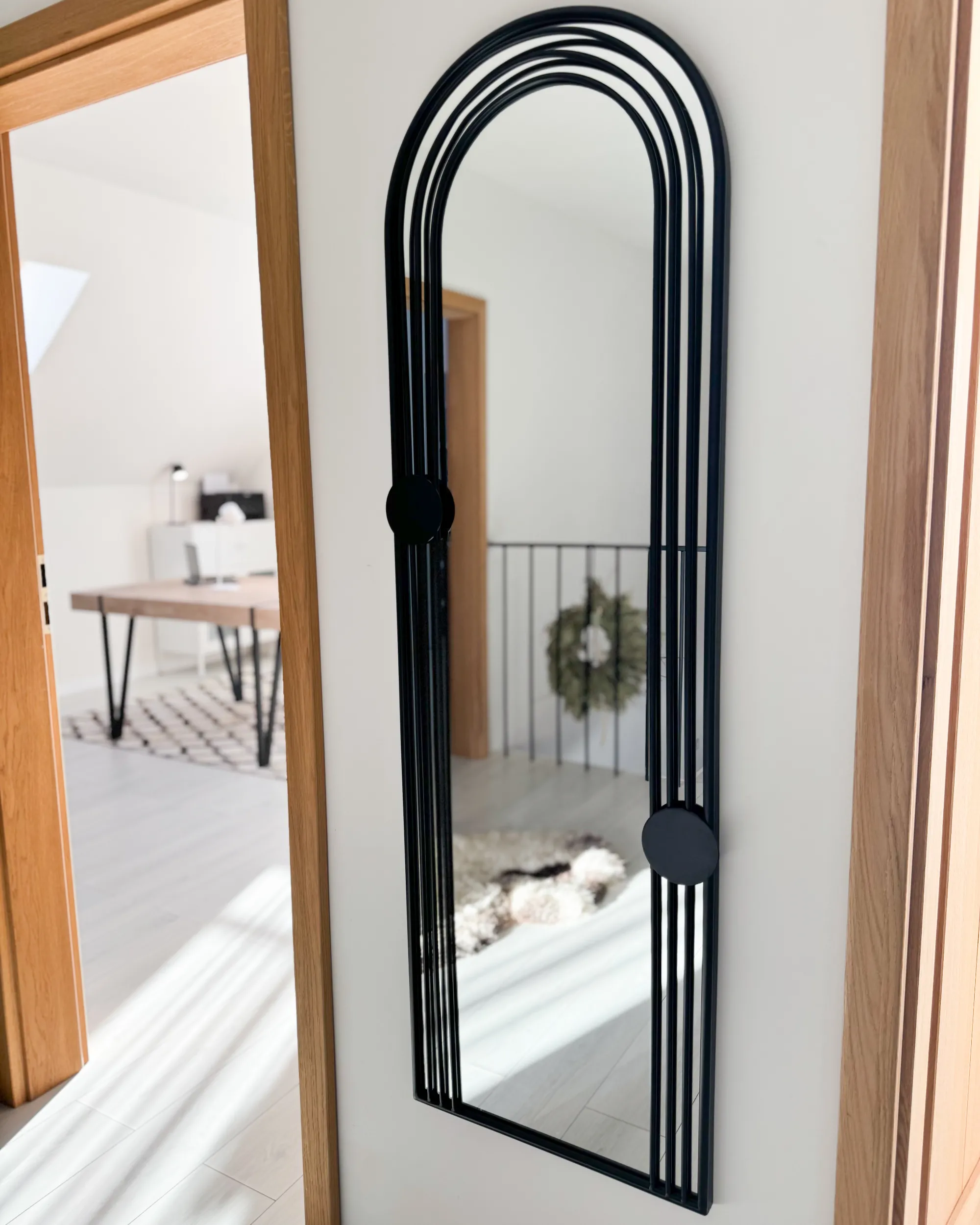 Wandspiegel AJAIN 45 cm 146 cm Metaal Zwart