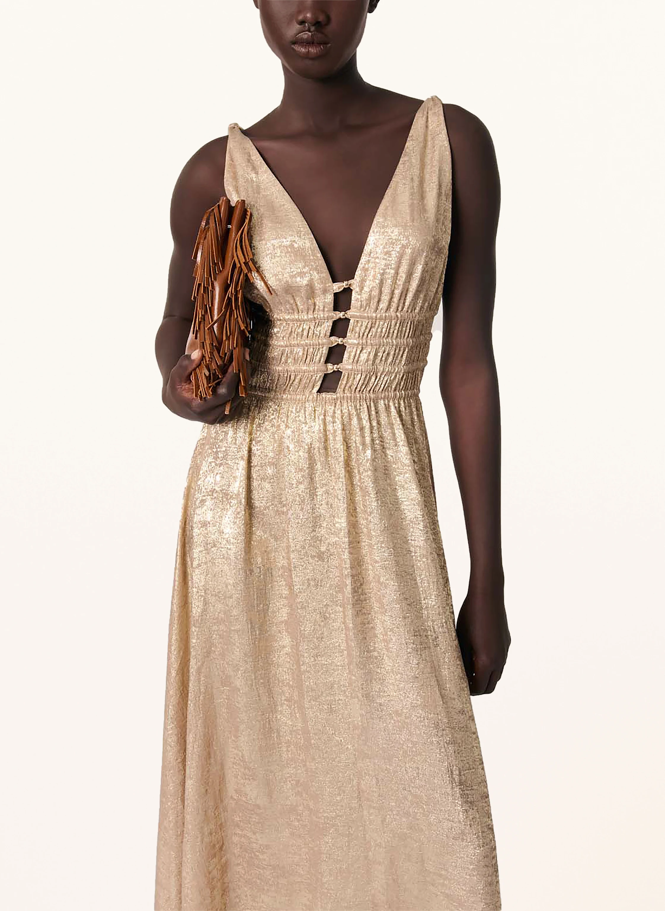 maje Brokatkleid mit Glitzergarn