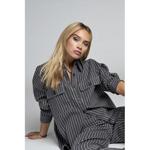 ONLY Dollas Stripe Skjorte, Magnet, L