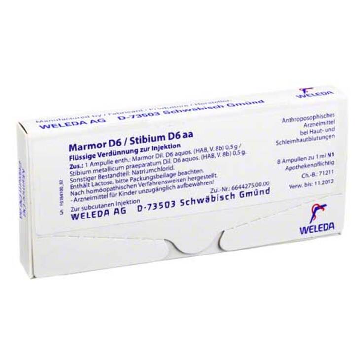 Marmor D 6 / Stibium D 6 aa Ampullen, 8X1 ml