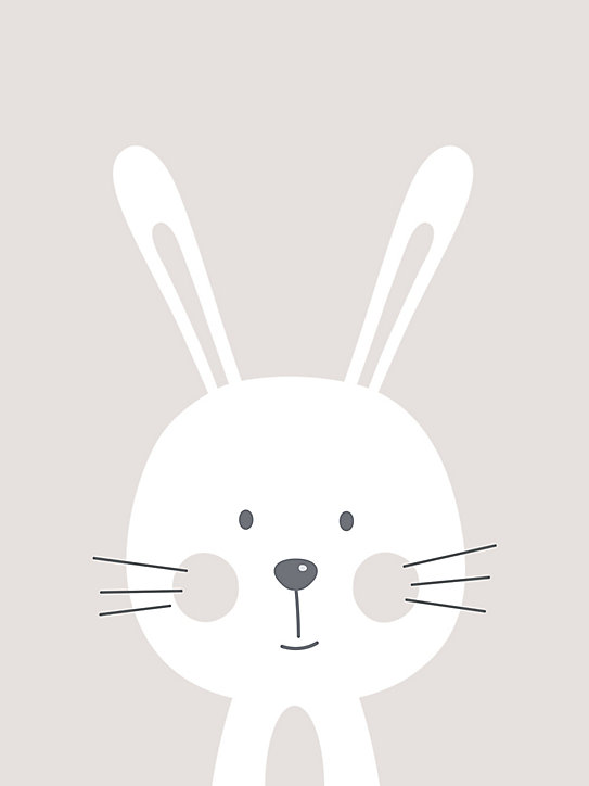 Affiche décorative lapin l.30 x H.40 cm