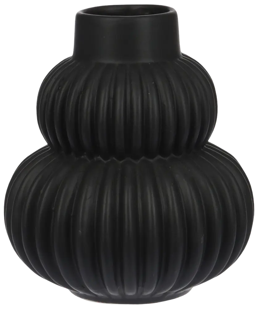 Keramikvase sort H. 15,5 cm