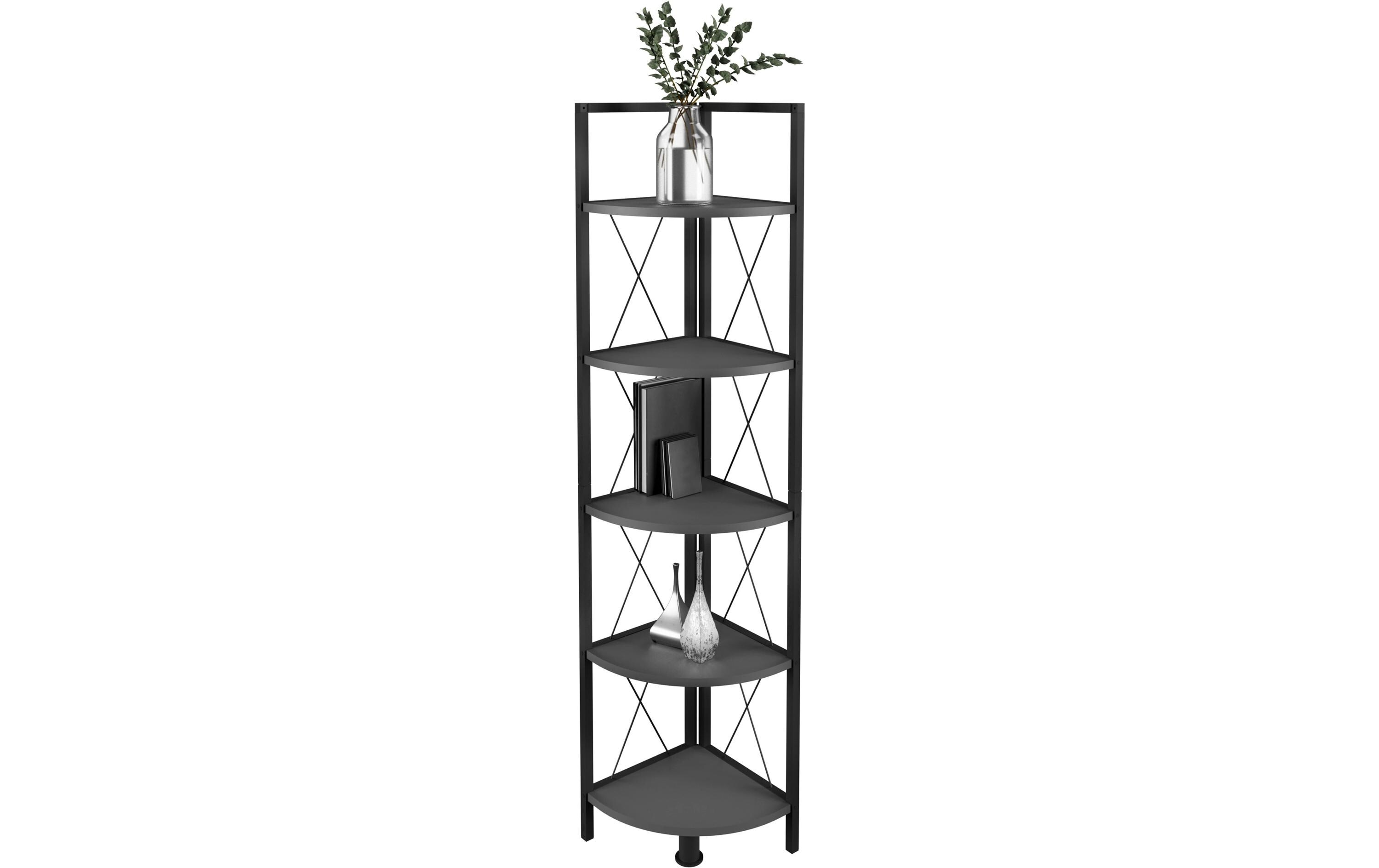 Regal Insasi 5 34 x 160 cm, Anthrazit<br>Modernes Eckregal