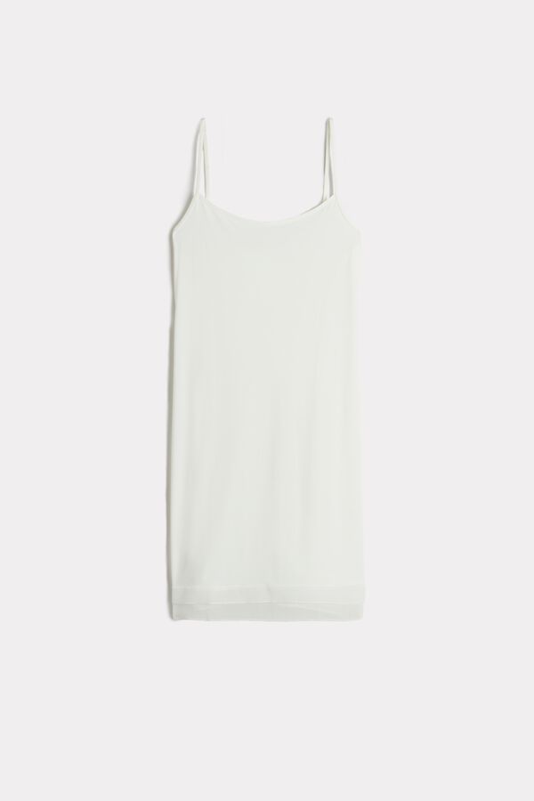Camisola de microfibra com babado de georgette