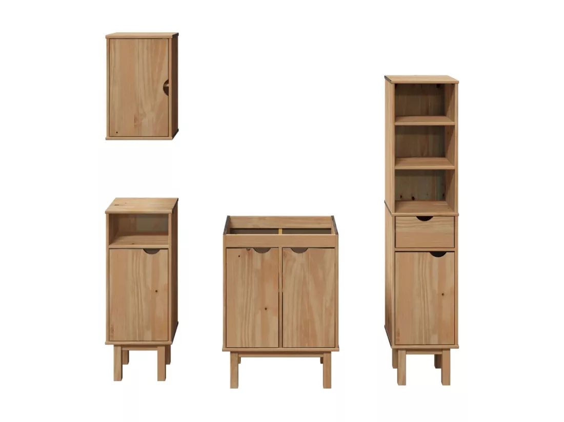Ensemble de meubles salle de bain 4 pcs OTTA bois de pin massif