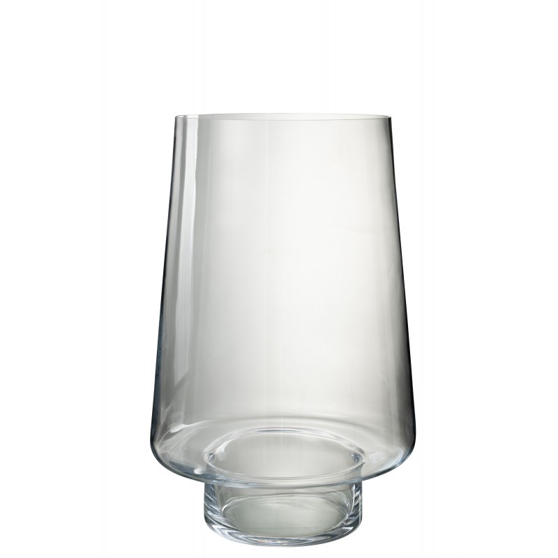 Photophore sur pied en verre transparent 38x38x56,5cm