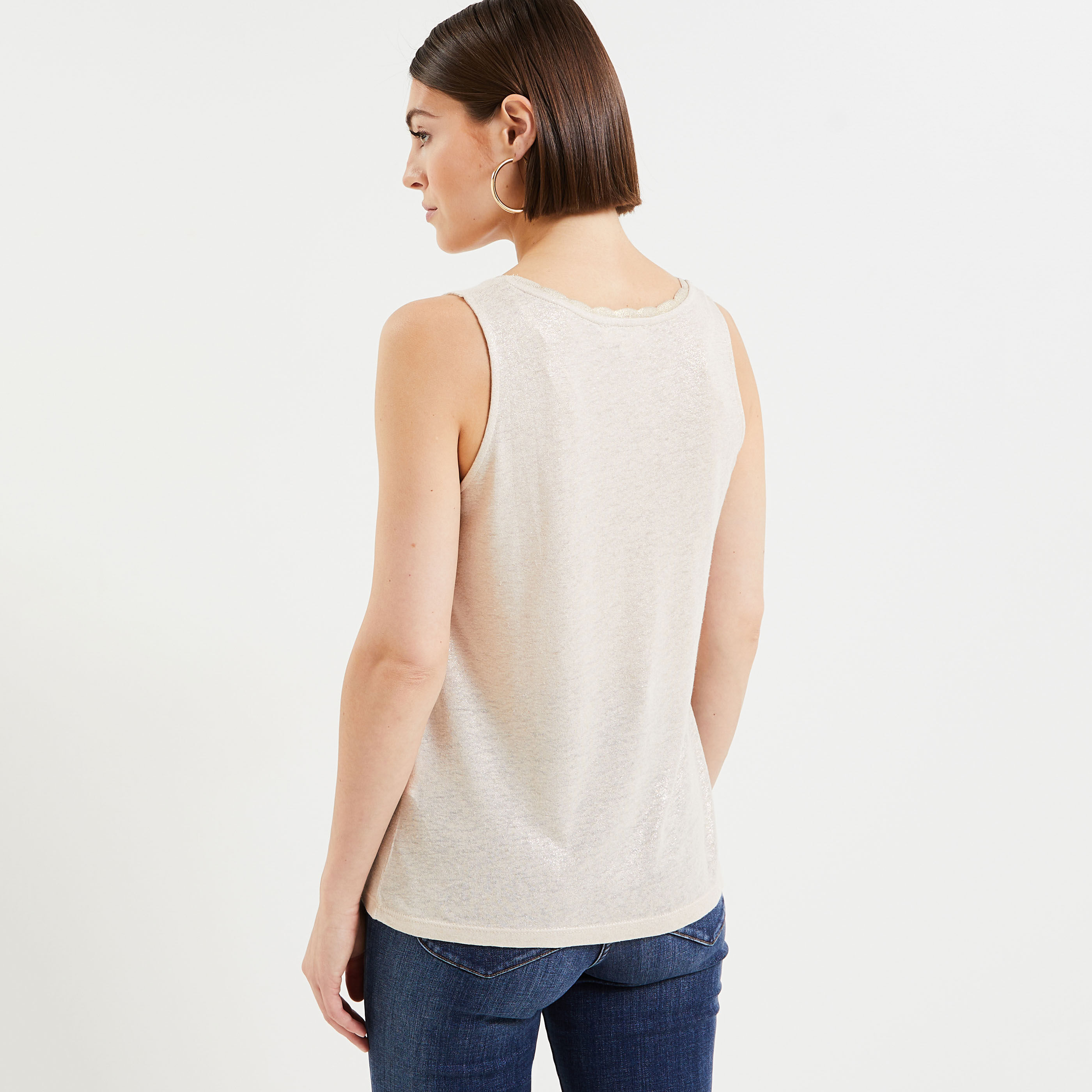Débardeur en maille femme - BEIGE