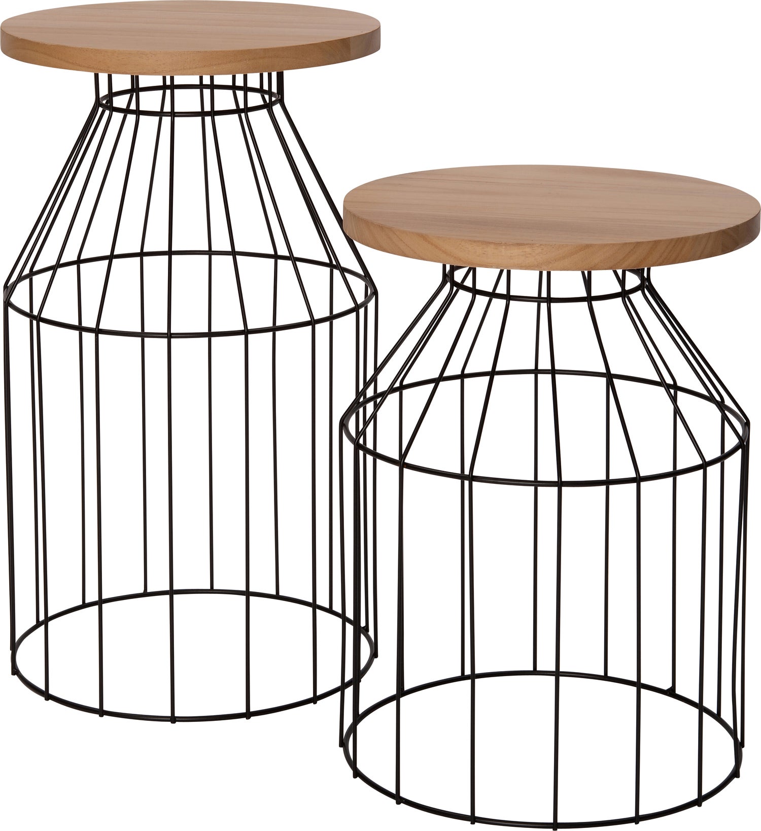 Intratuin bijzettafel Orion zwart / naturel D 30 H 52 cm