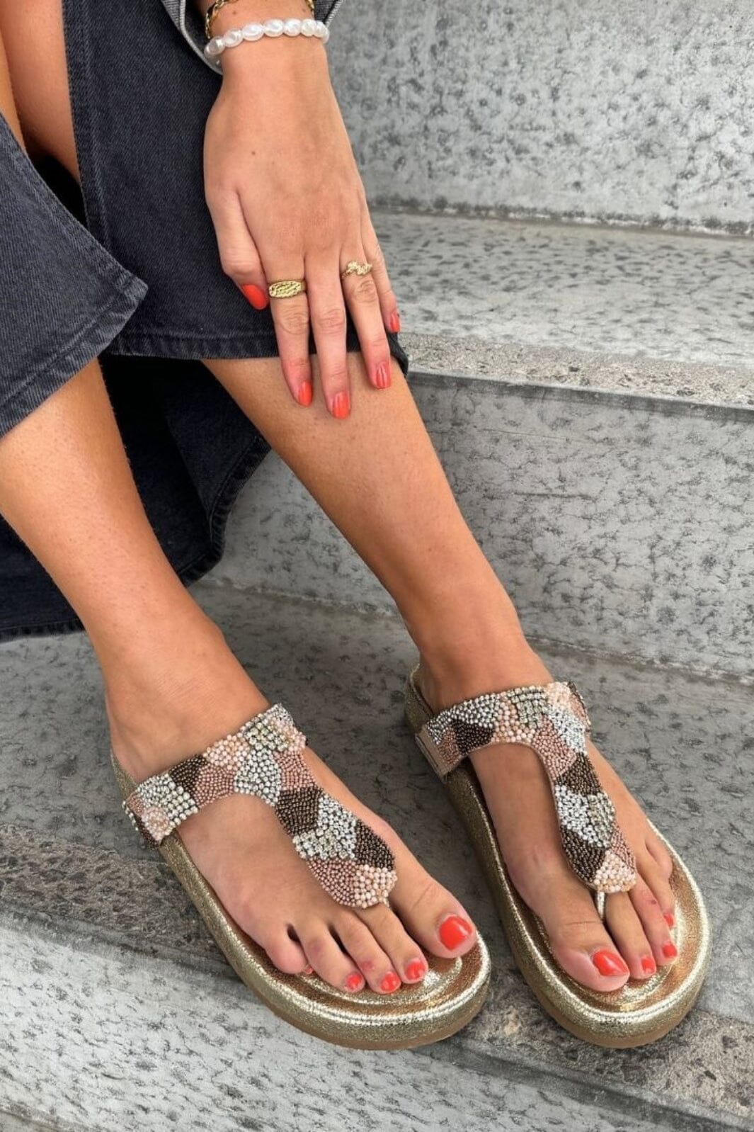 Copenhagen Shoes Pearls And Gold