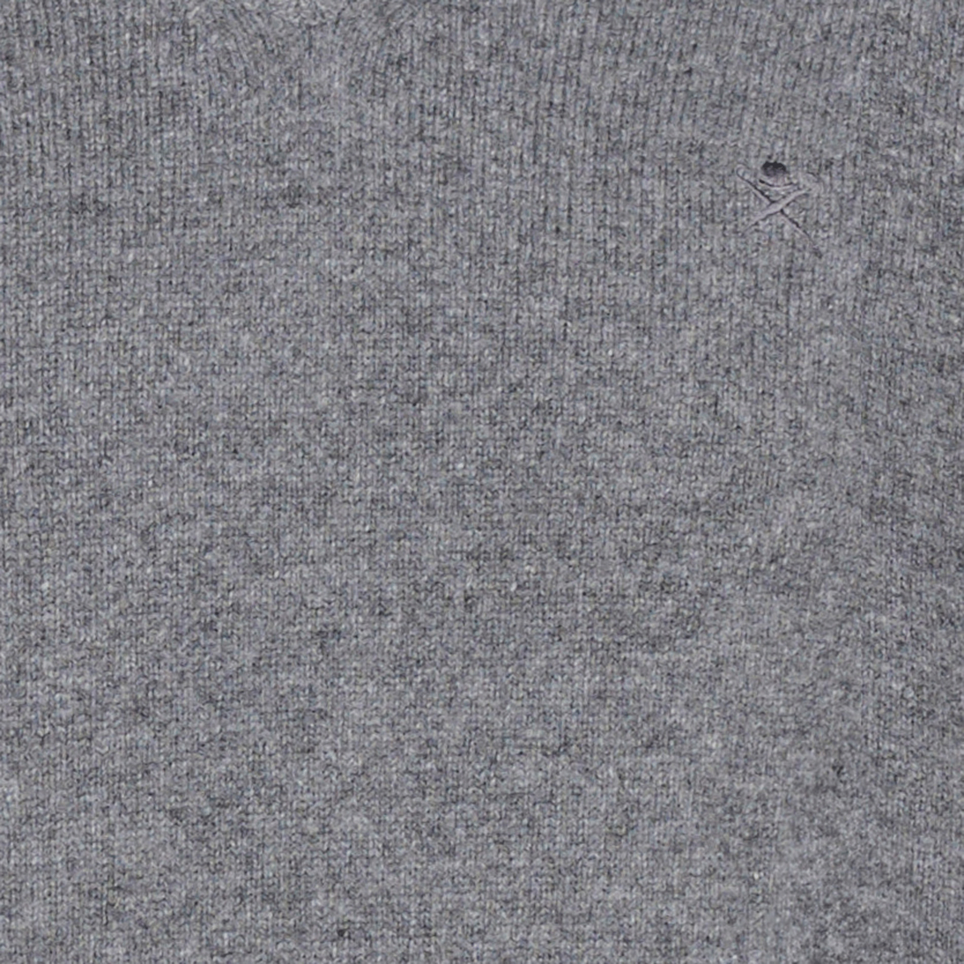 Pull regular-fit col V brodé en laine | Gris